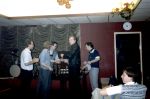 Presentation to Paul Franklin, John Fradley behind table